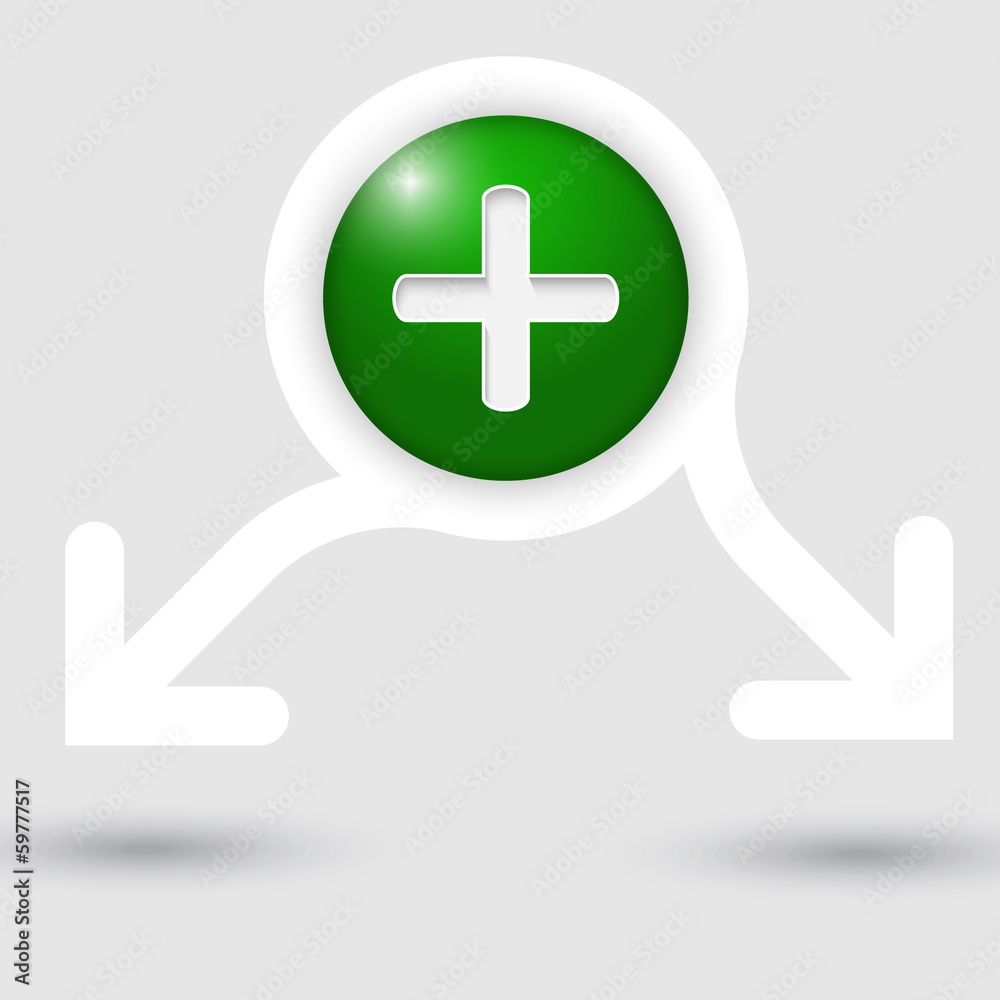 Obraz premium abstract text frame with two arrows and plus sign