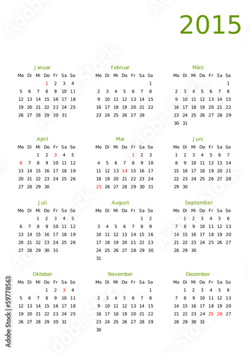 Kalender 2015 grün