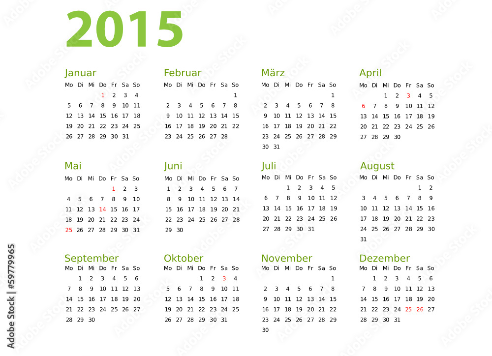 Kalender 2015 grün