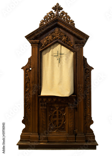 Church confessional isolated photo