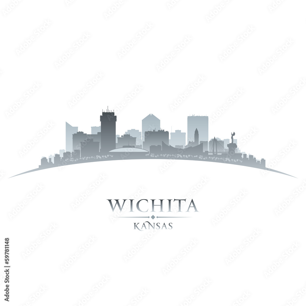 Wichita Kansas city silhouette white background