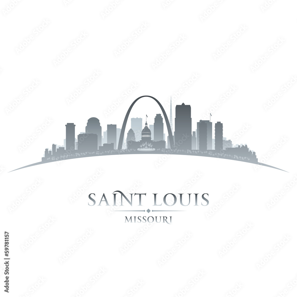 Fototapeta premium Saint Louis Missouri city silhouette white background