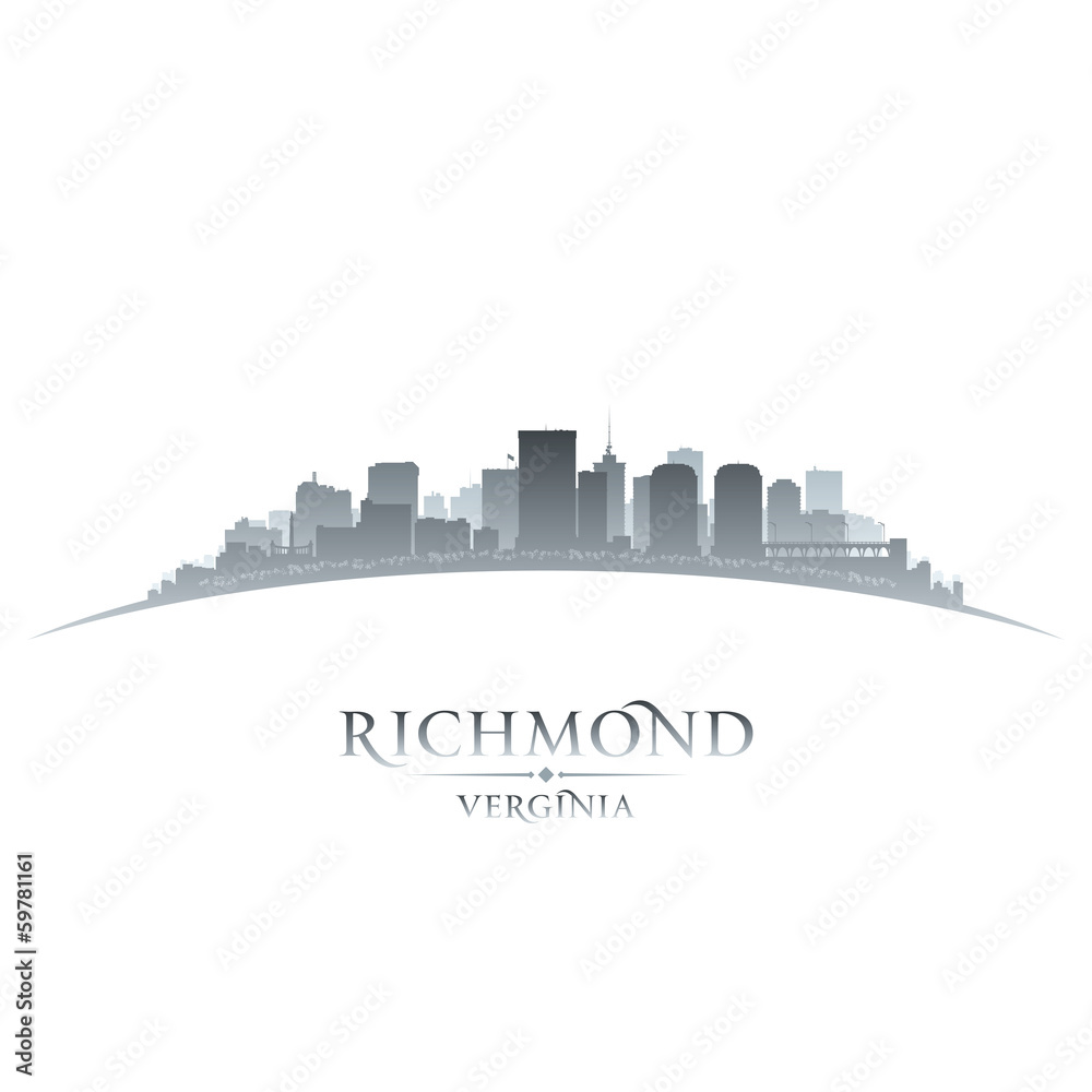 Richmond Virginia city silhouette white background