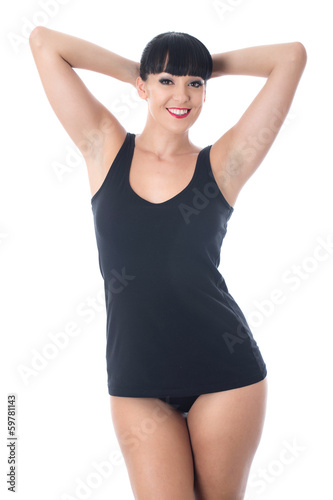 Young Woman Posing in a Black Vest Top © Martin Lee