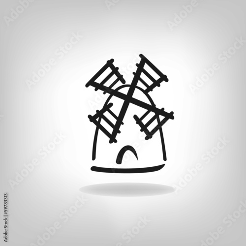 illustration with a mill