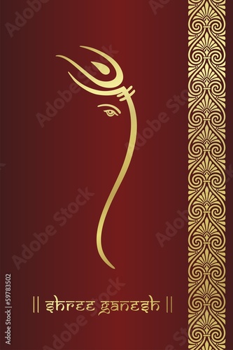 Ganesha, Hindu wedding card, royal Rajasthan, India