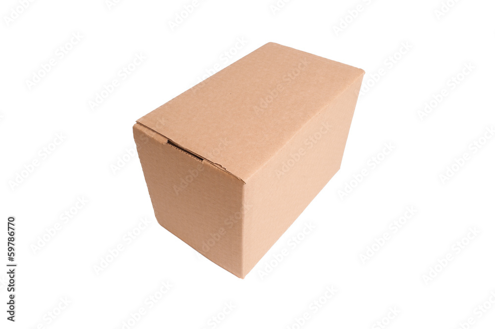 Cardboard box isolated on white