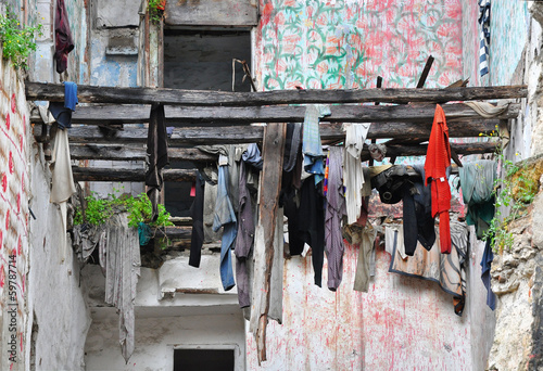 Bild auf Leinwand hanging clothes.