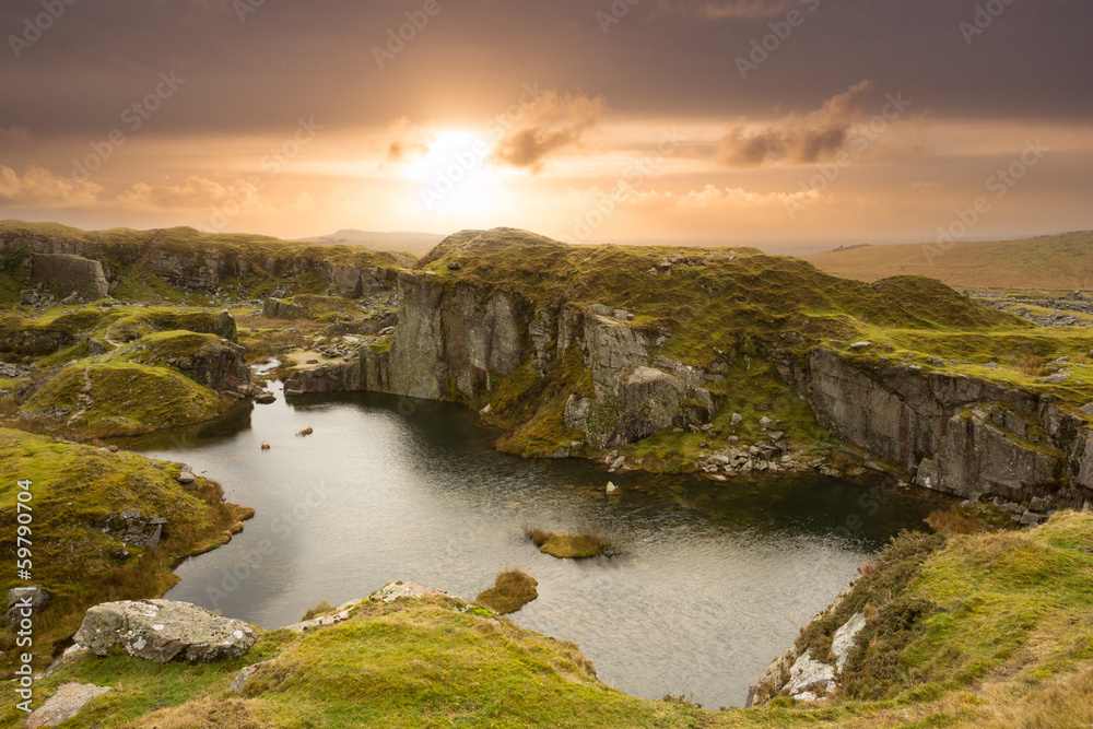 Fototapeta premium Kamieniołom Foggintor Dartmoor Devon Uk