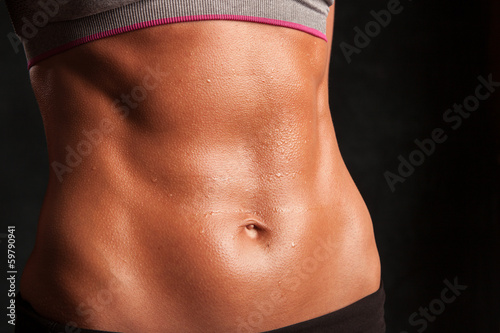 A fit attractive woman's stomach