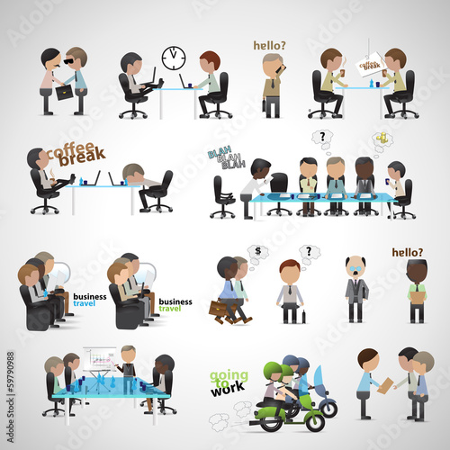 Business Peoples - Isolated On Gray Background