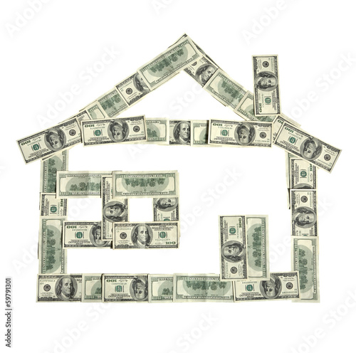 House shape made of money