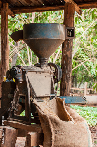 coffee hulling machine.