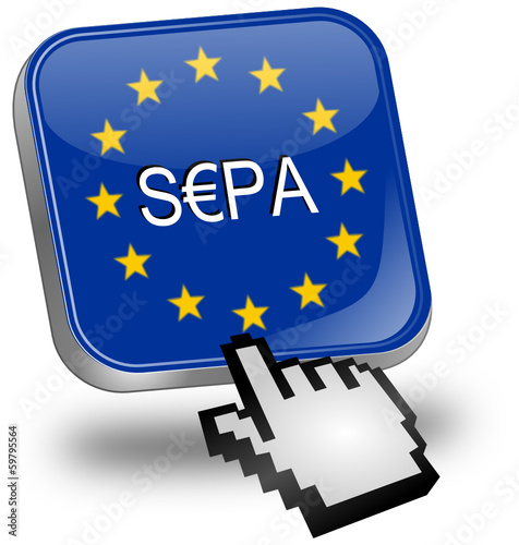SEPA - Single Euro Payments Area - Button mit Cursor