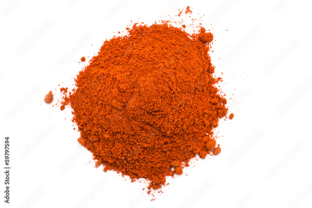 Kashmiri Chili Powder Pile On White Background Kashmiri Chili Powder Pile On White Background