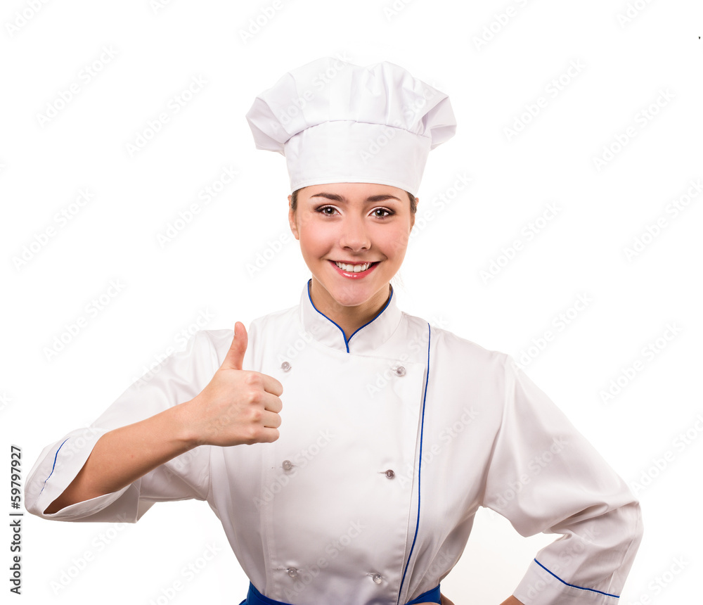 smiley chef in studio. isolated on white smiley chef in studio. isolated on white