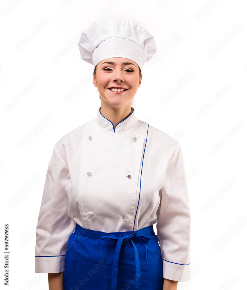 woman chef isolated on white woman chef isolated on white