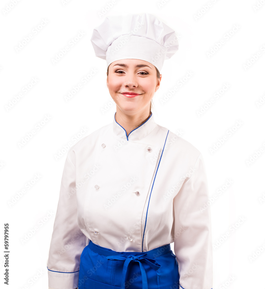young chef on a white background young chef on a white background