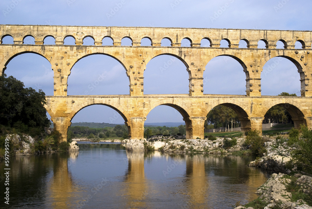 Roman aqueduct at Pont du Gard, France