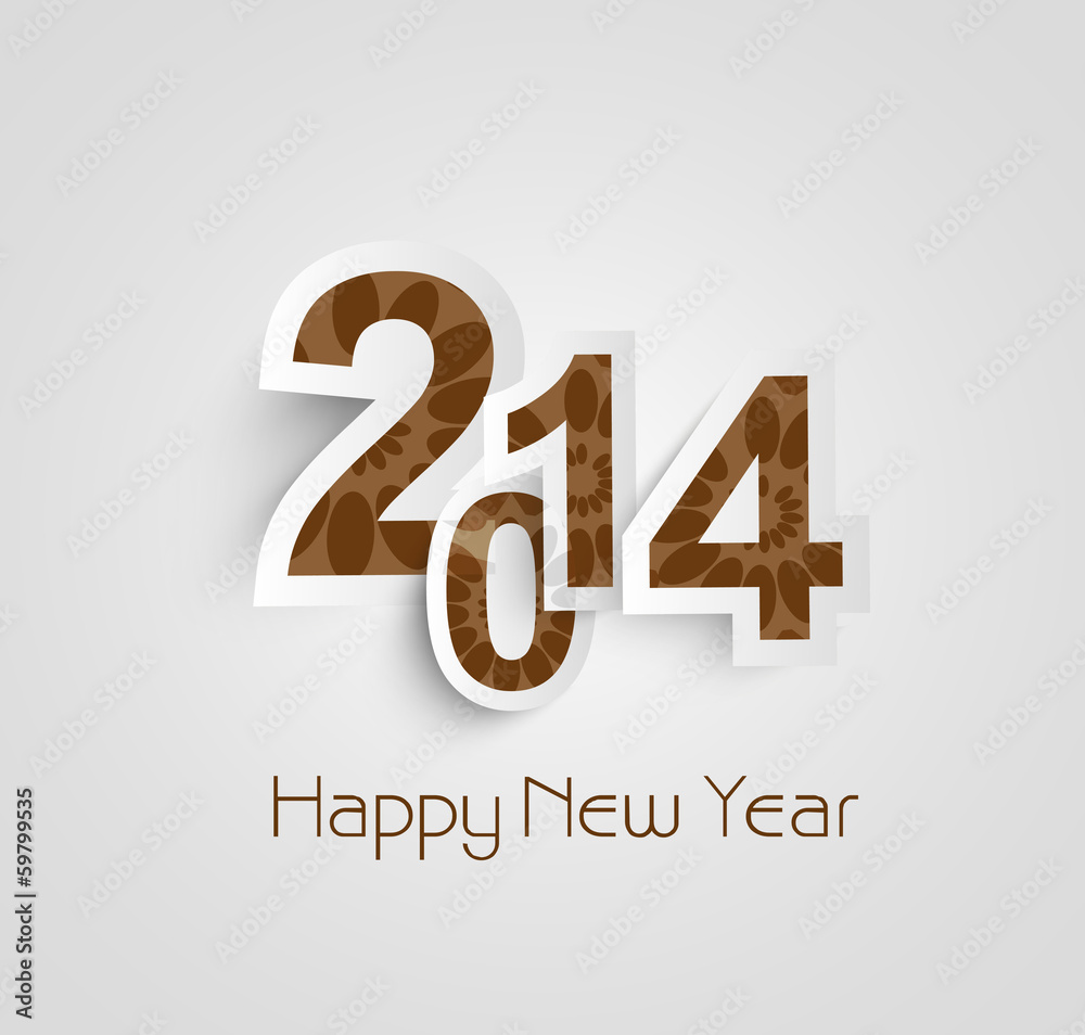 Beautiful text happy new year 2014 creative vector design Beautiful text happy new year 2014 creative vector design