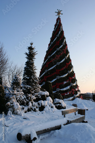 Christmas tree decorated
