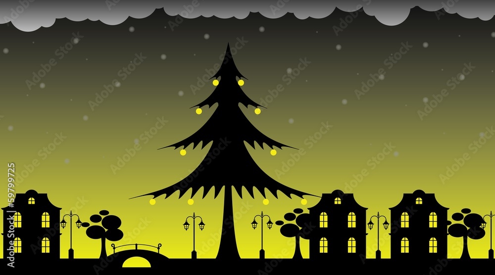 Fototapeta premium Gothic tree in gothic winter