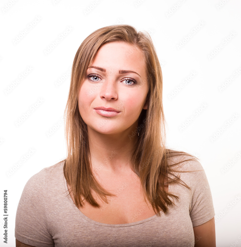 beautiful model posing in studio over white background beautiful model posing in studio over white background