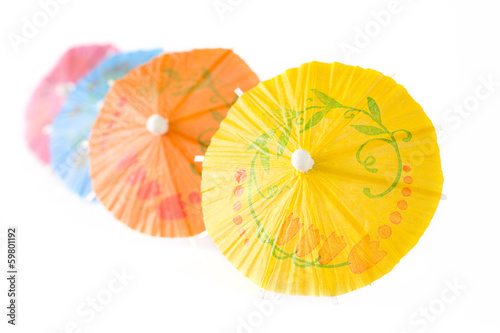 Multicolored Cocktail Umbrellas  spring and summer symbol  isola