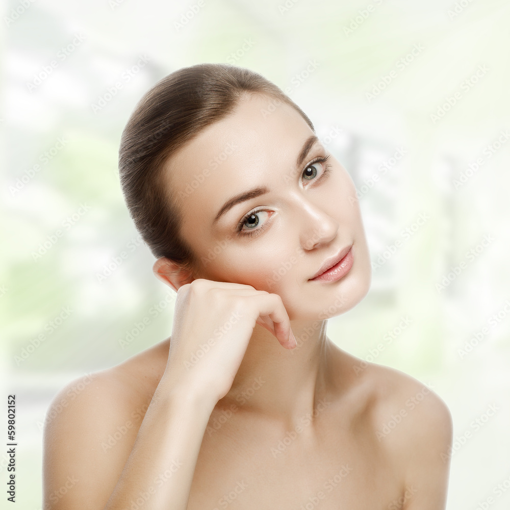 Beautiful girl sitting in tranquility. SPA concept. Skin Care. Y Beautiful girl sitting in tranquility. SPA concept. Skin Care. Y