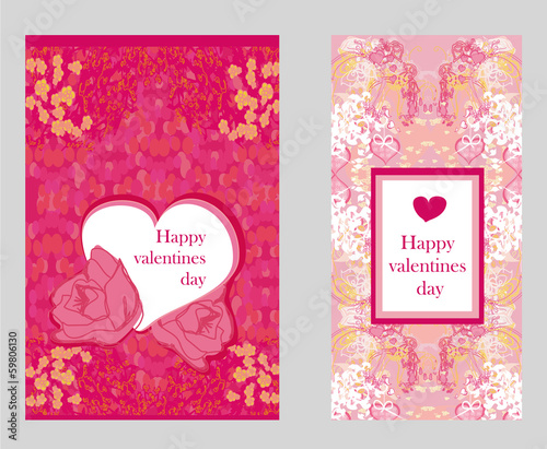 Vintage style Valentine Day Card Set