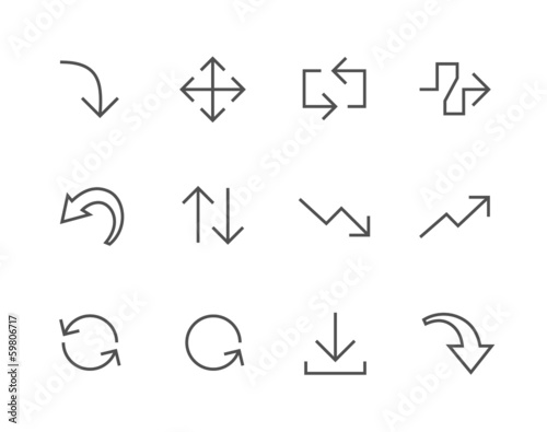 Simple Icon set related to Interface Arrows
