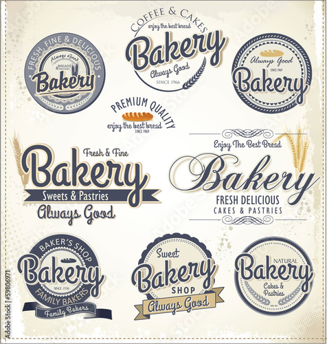 Retro Bakery Badges And Labels