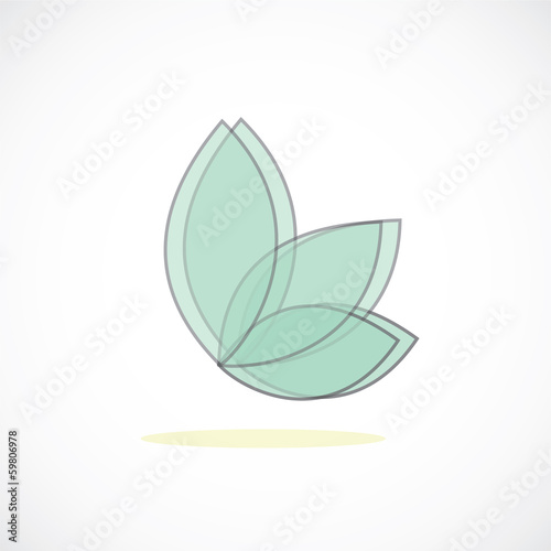 leaf butterfly icon vector