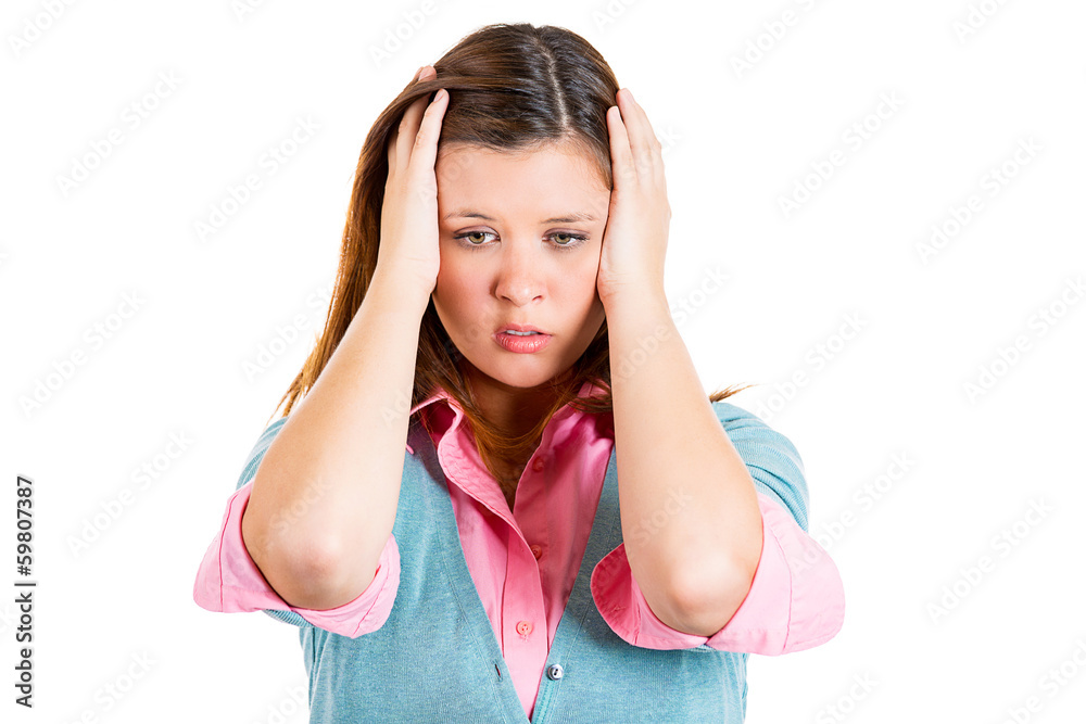 Sad, stressed, depressed suicidal young woman Sad, stressed, depressed suicidal young woman