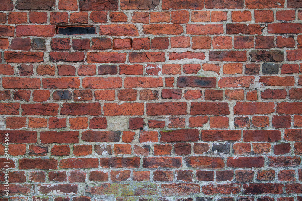 Old Red Brick Wall Background Texture