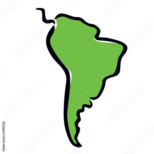 abstract map of South America