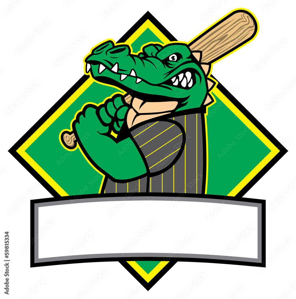 Naklejka premium crocodille baseball player