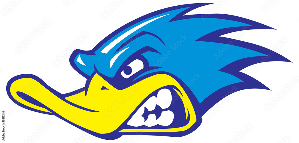 Obraz premium fast duck mascot