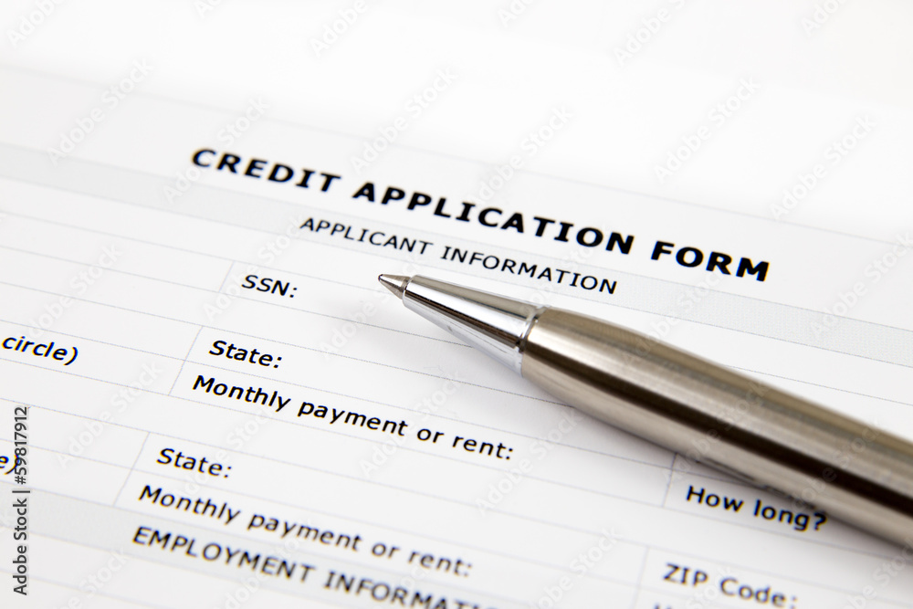 Blank Credit Application Form And Pen Blank Credit Application Form And Pen