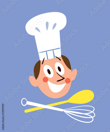 Chef with kitchen tools