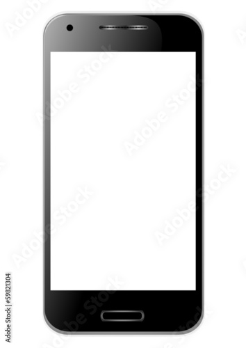 Smartphone tendance noir avec écran vide photo
