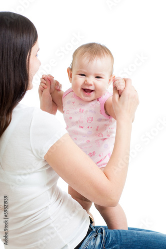 Portrait of loving mother a...
