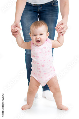 little baby girl doing firs...