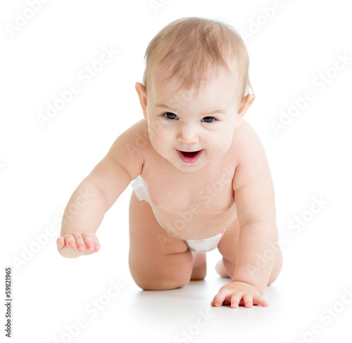 pretty crawling baby girl i...
