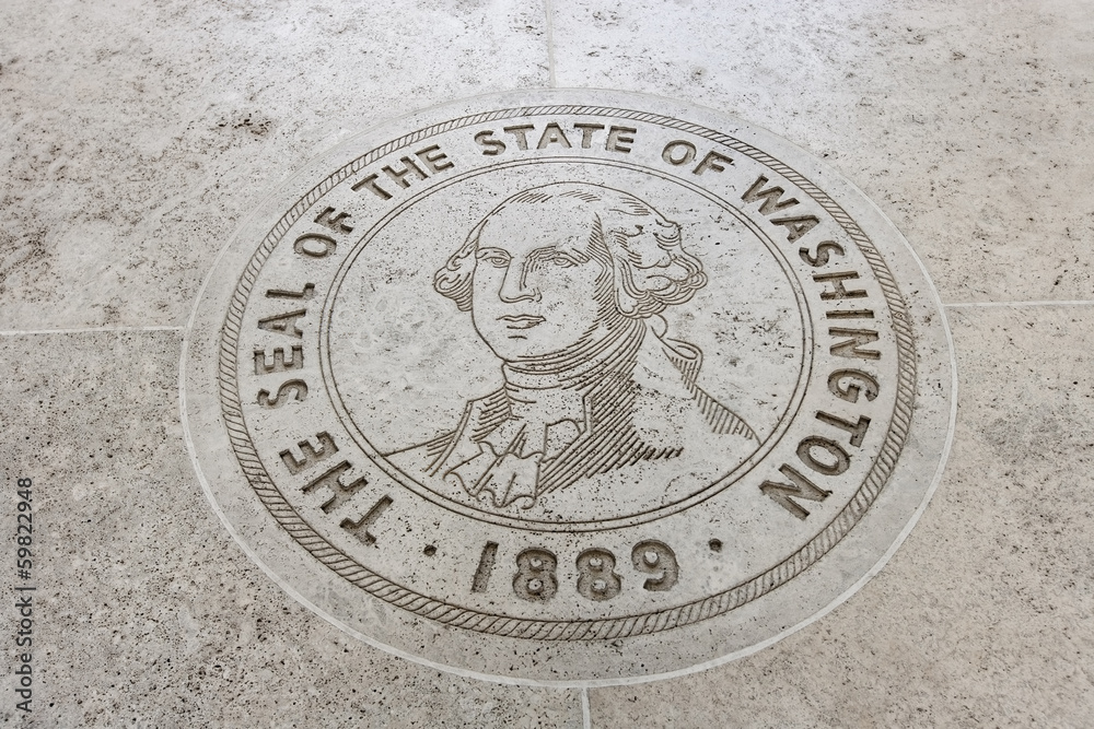 Close-up of The Seal of the State of Washington in Fort Bonifacio, Manila, Philippines