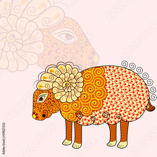 vector illustration of Aries Zodiac Sign