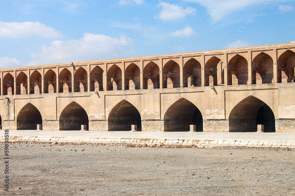 View of Si-o-se bridge in Esfahan, Iran