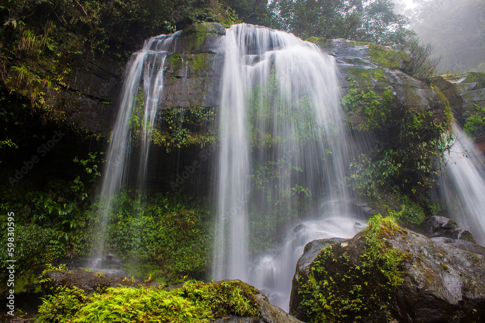 Tat Tha Jet waterfall on Bolaven plateau in Laos