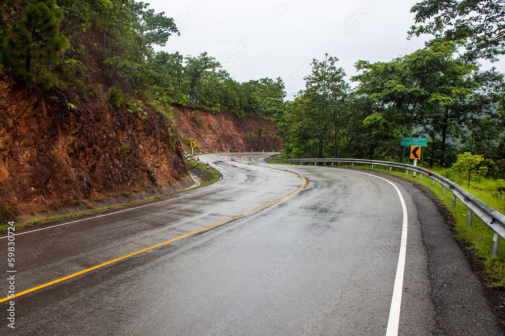 Winding road in northern Thailand