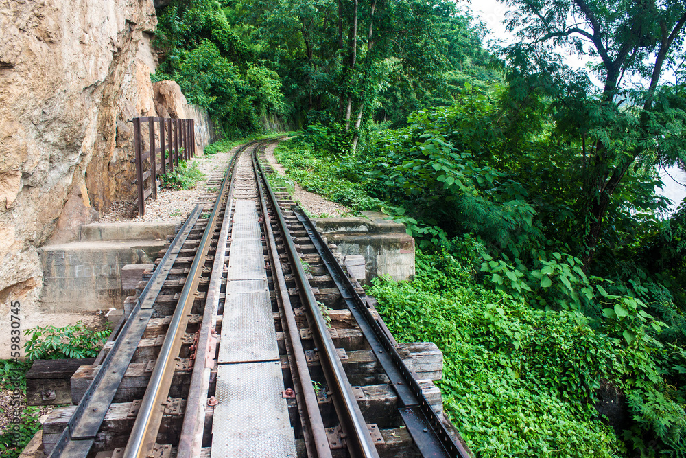 View of Burma railway (Death railway), Thailand